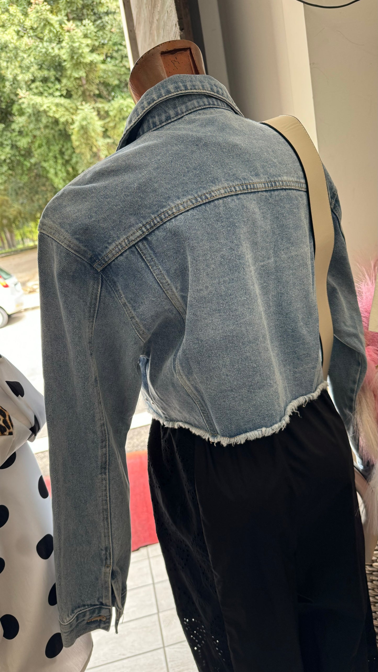 Giacca jeans borchie