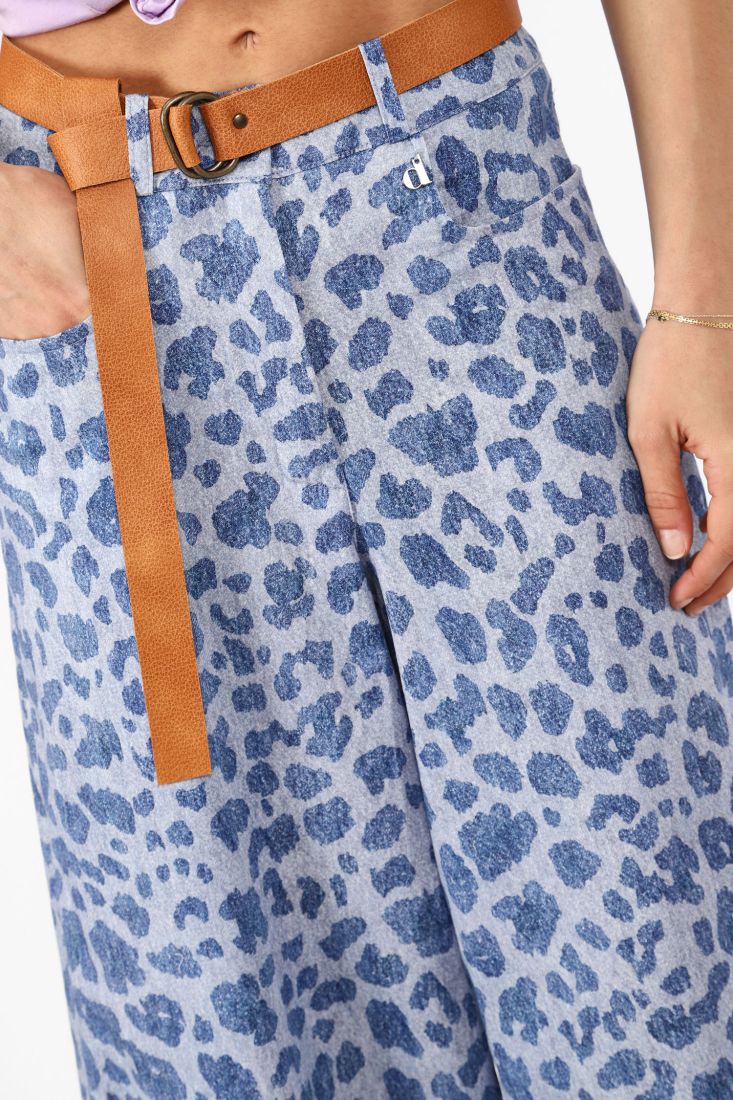 Pantaloni leopardati blu
