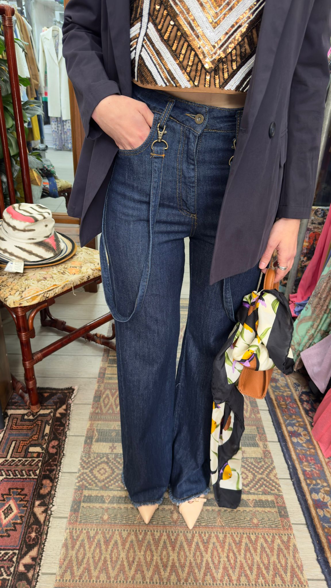Jeans bretelle
