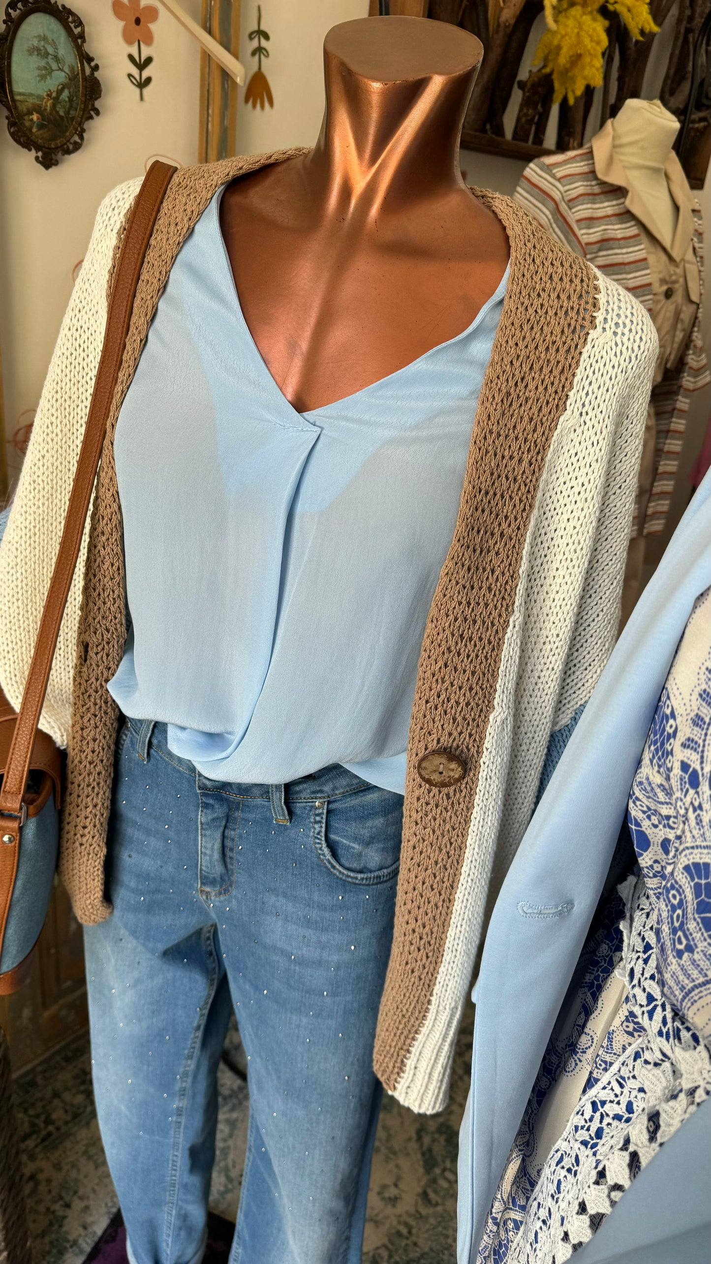 Cardigan tricolor