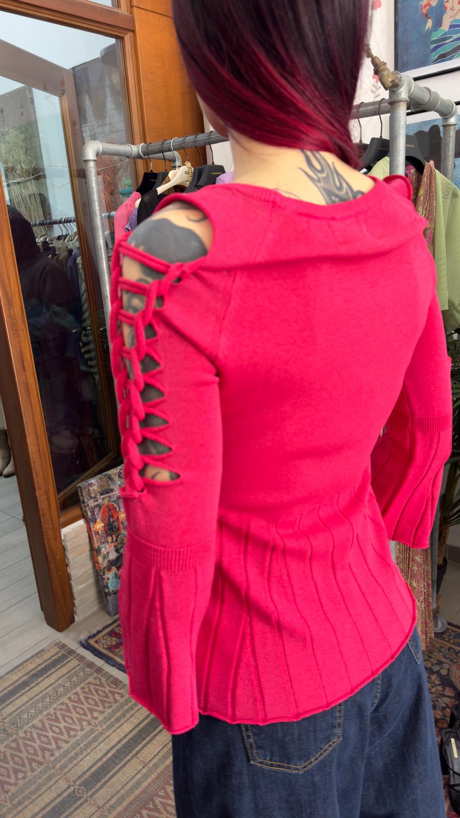 Maglia filo fragola