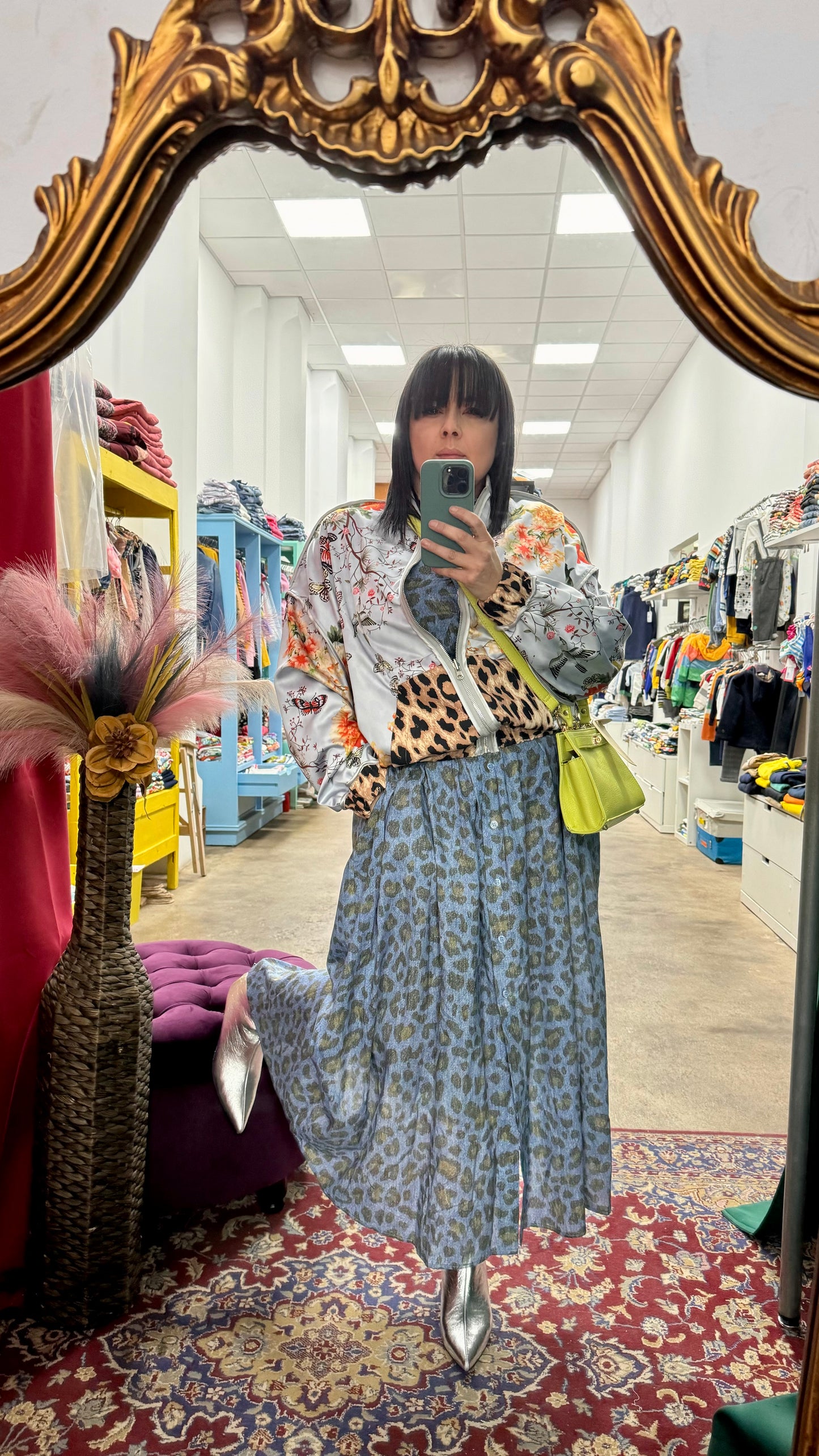 Abito animalier blu