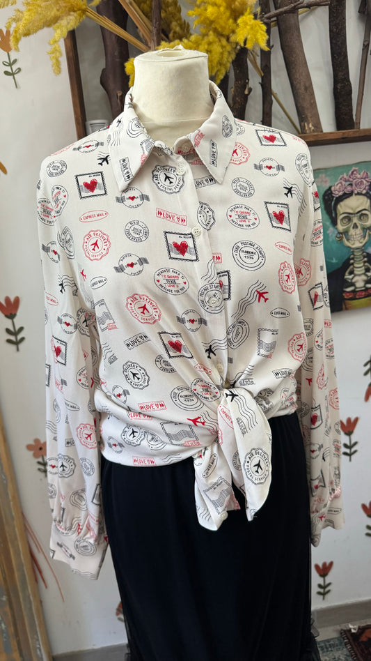 Camicia panna/rossa