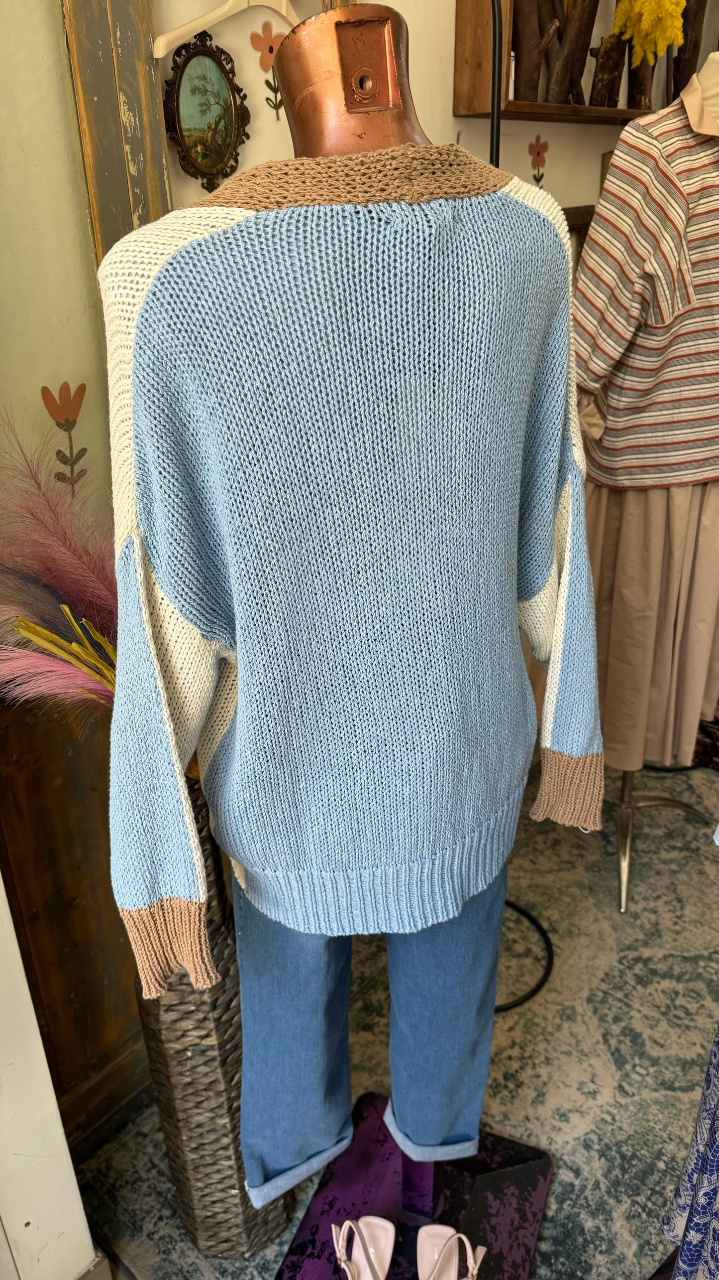 Cardigan tricolor