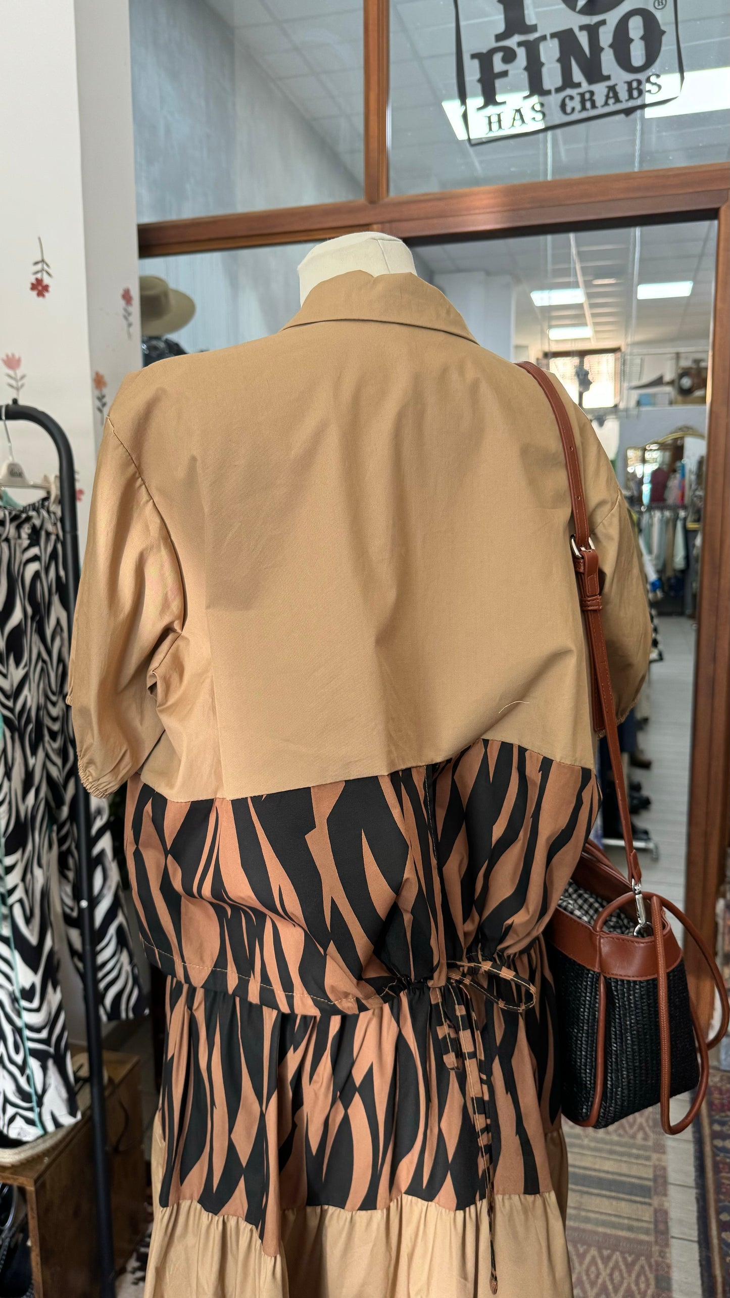 Camicia beige zebrata