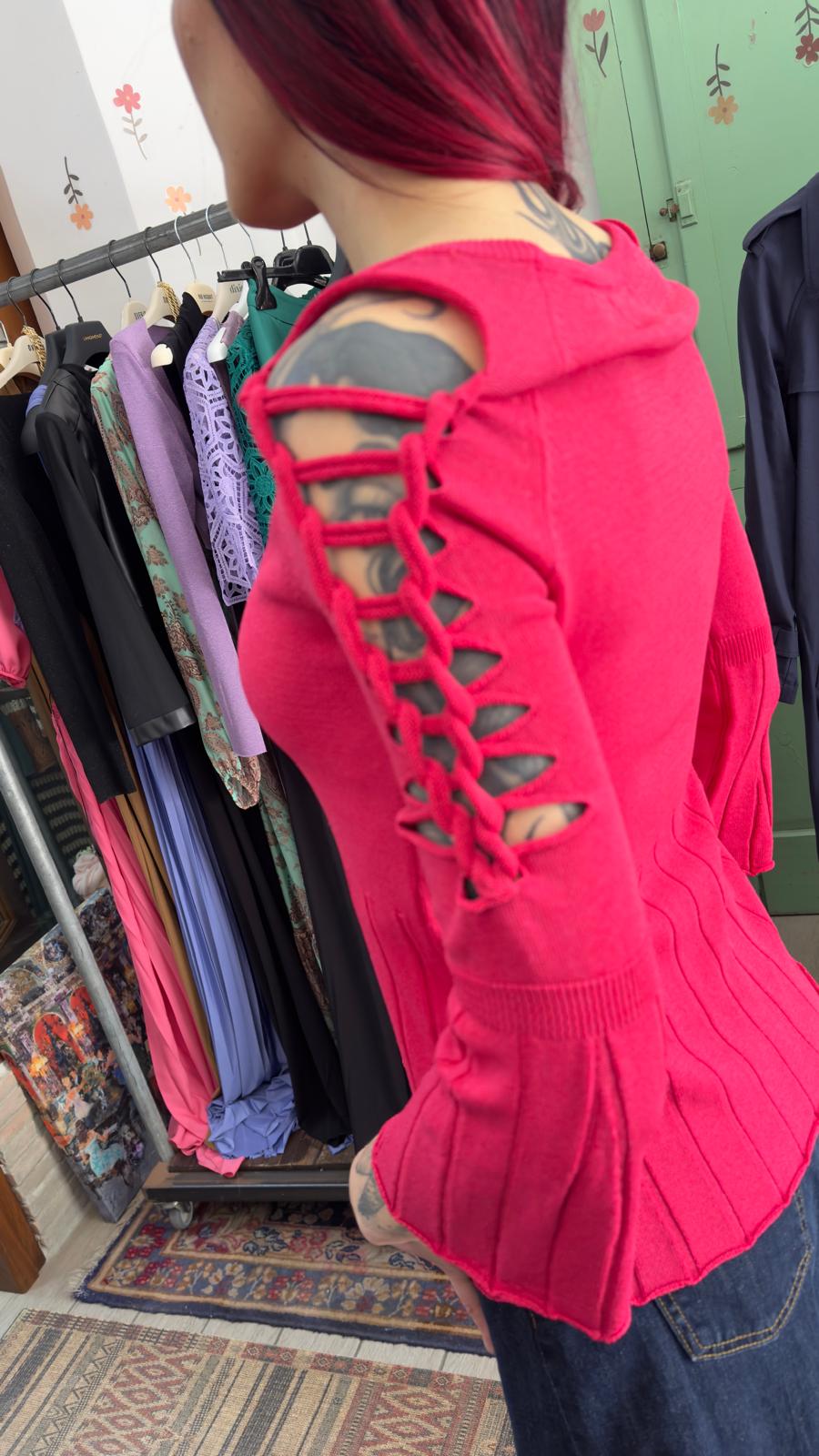 Maglia filo fragola
