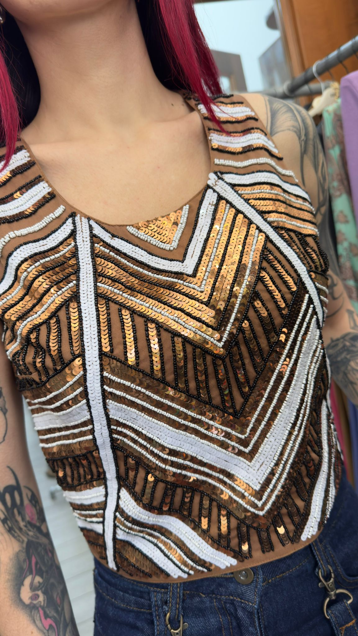 Top paillettes