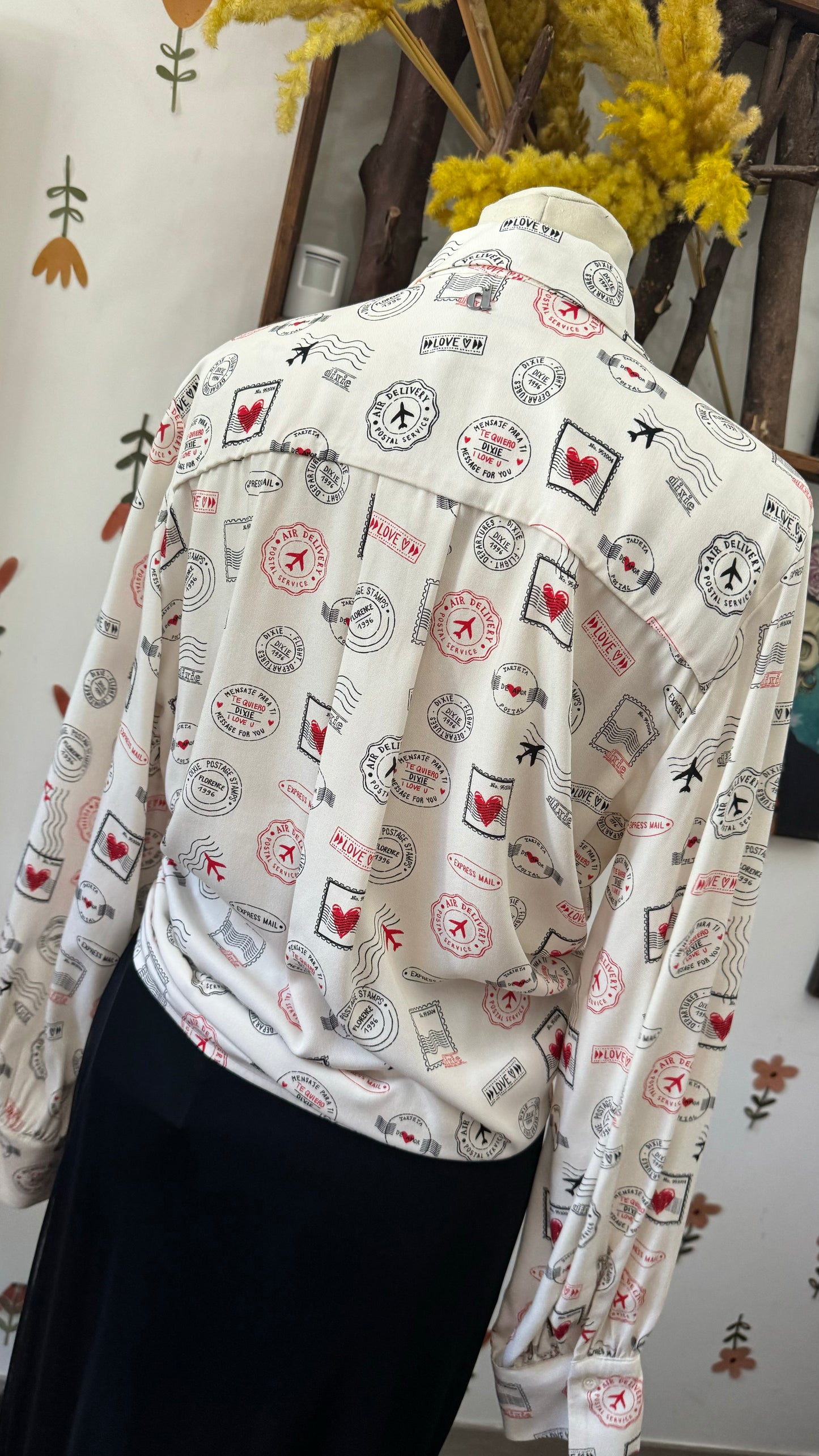 Camicia panna/rossa