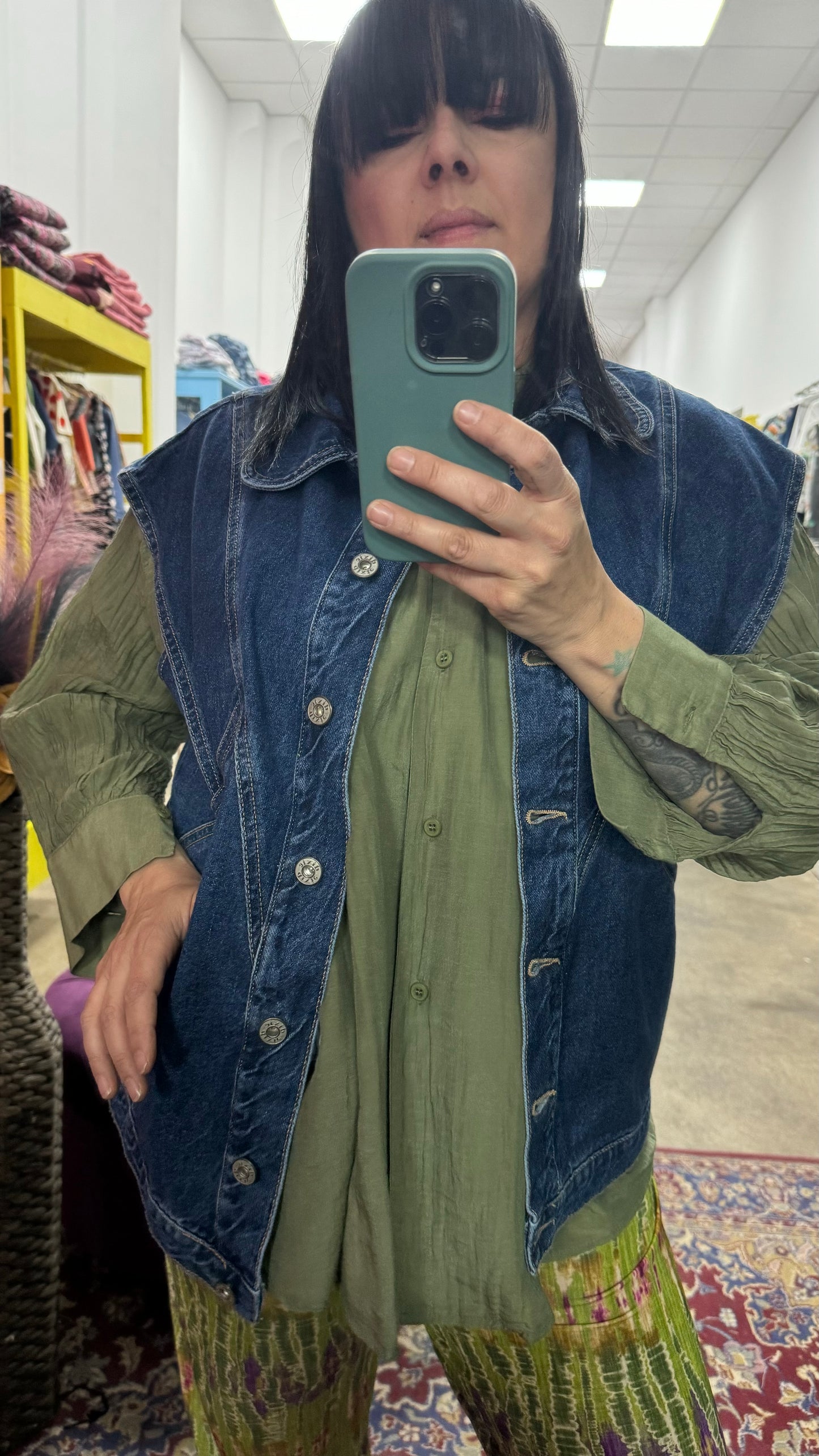 Gilet in denim oversize
